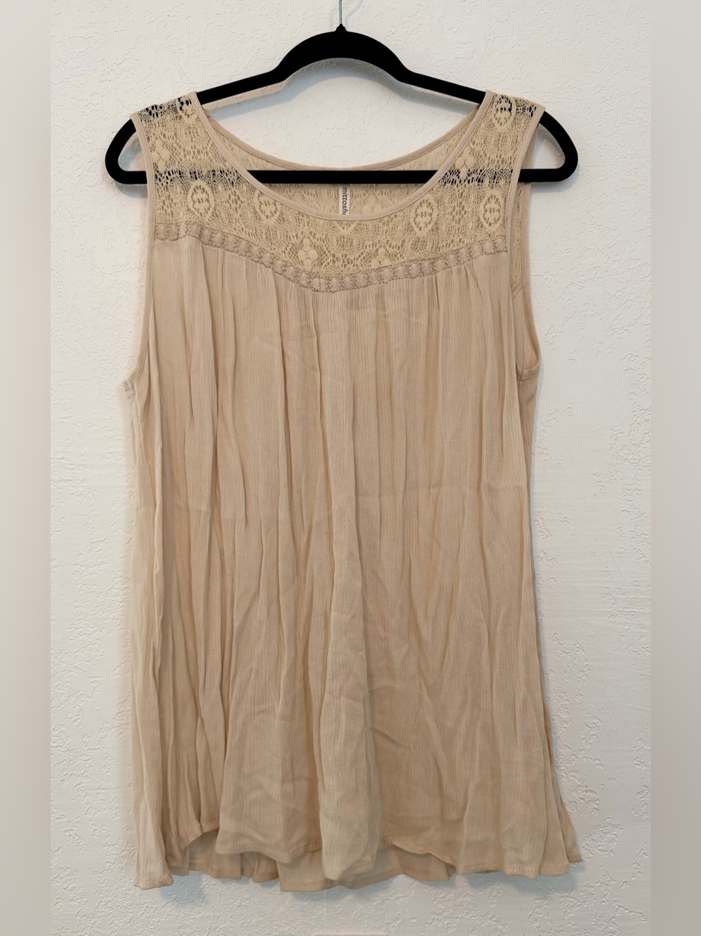 mittoshop Cream Lace Yoke Sleeveless Tunic